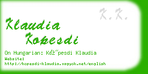 klaudia kopesdi business card